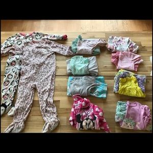 Lot of 3T Toddler Girl Pajamas
